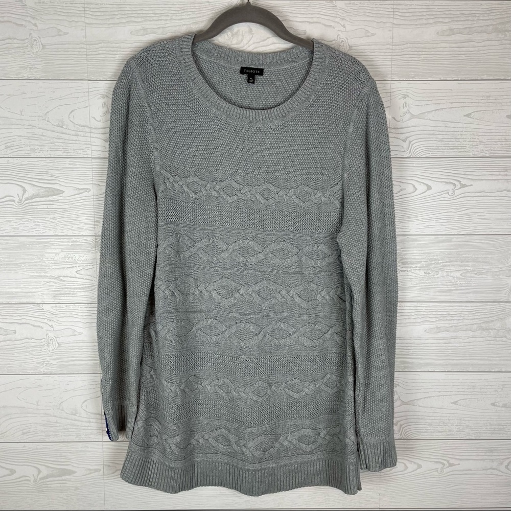 Talbots Gray Cable Knit Sweater XL NWOT.